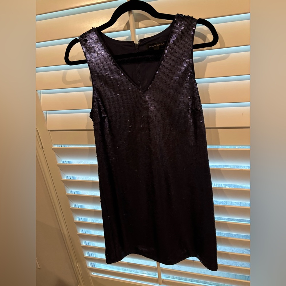 Banana Republic navy sequined dress